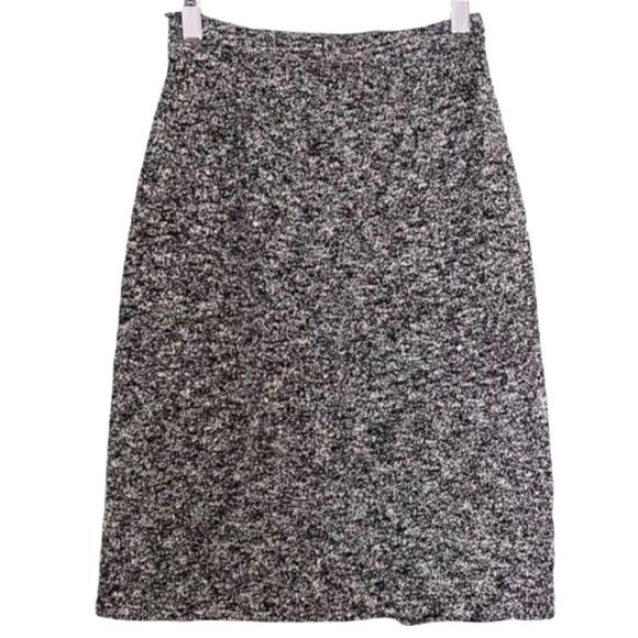 Pendleton Tweed Boucle Pencil Skirt Black & White Lined Back Zip Size XS Petite - Picture 1 of 9